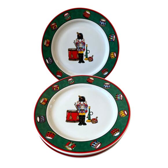 4 VTG Holiday Spirit Nutcracker Salad Plates Intl Tableworks Bob Timberlake - Picture 1 of 15